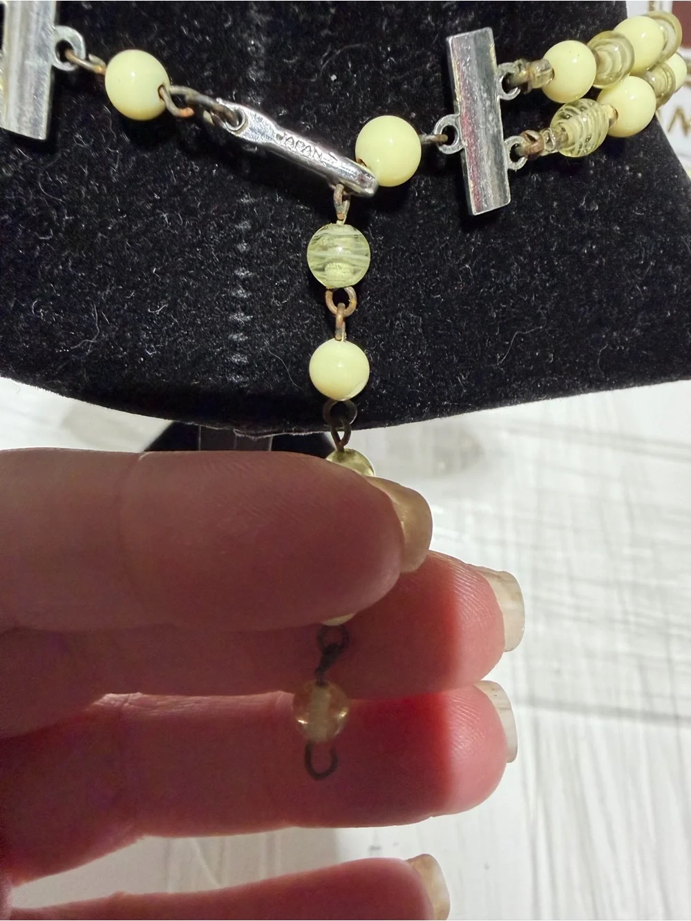 Vintage Japan 2 Strand Beaded Statement Necklace MCM